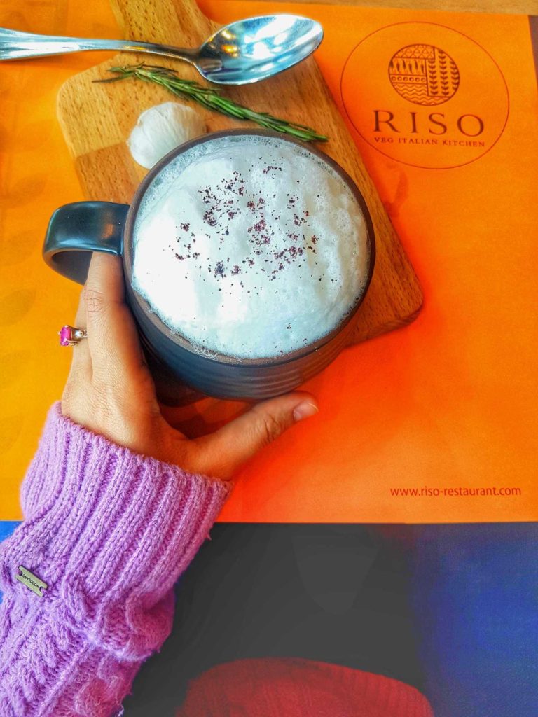 Mushroom cappuccino at Riso restaurant