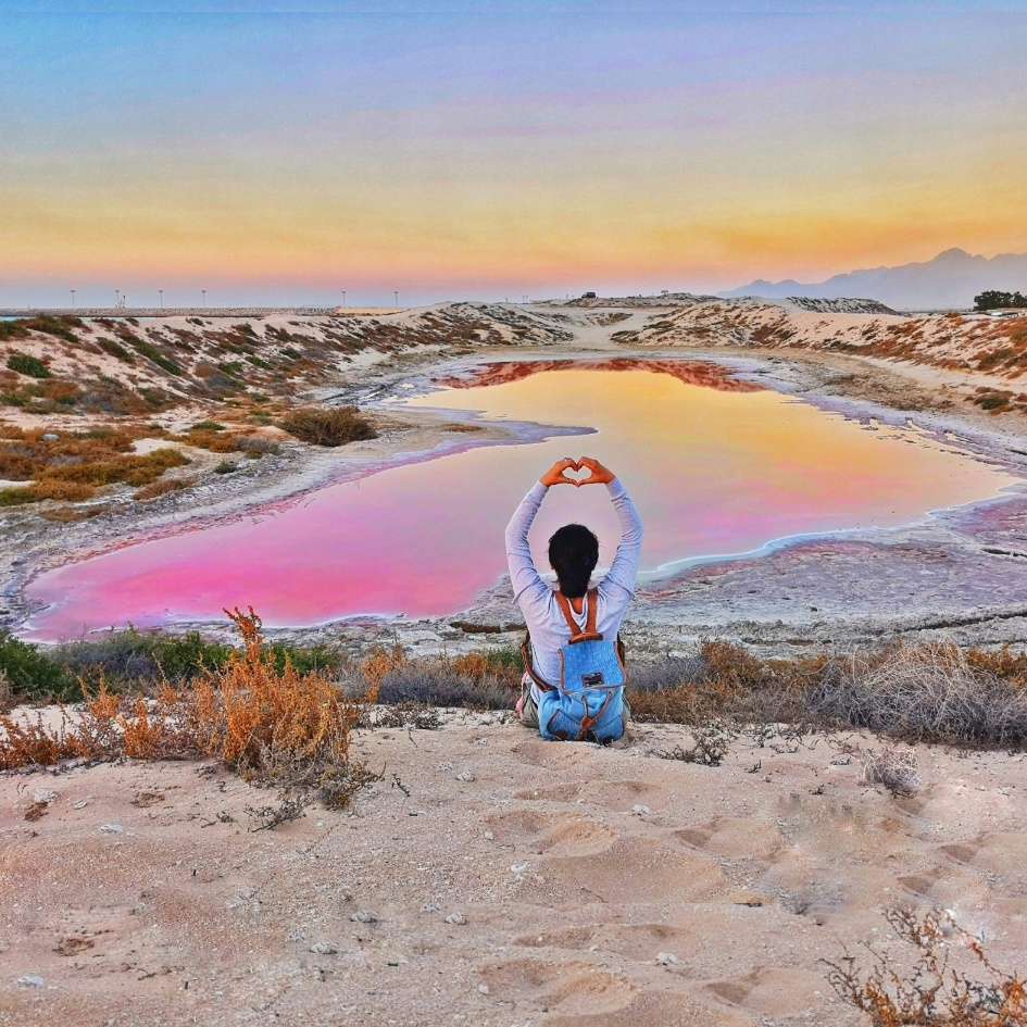Pink Salt lake in the UAE